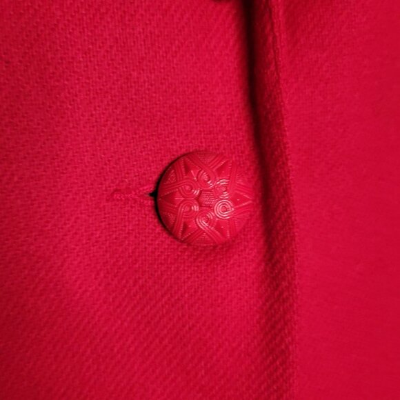 Vintage Women's 8 Wool Blend Red Blazer Jacket Business Career Old Money Preppy - Picture 6 of 8